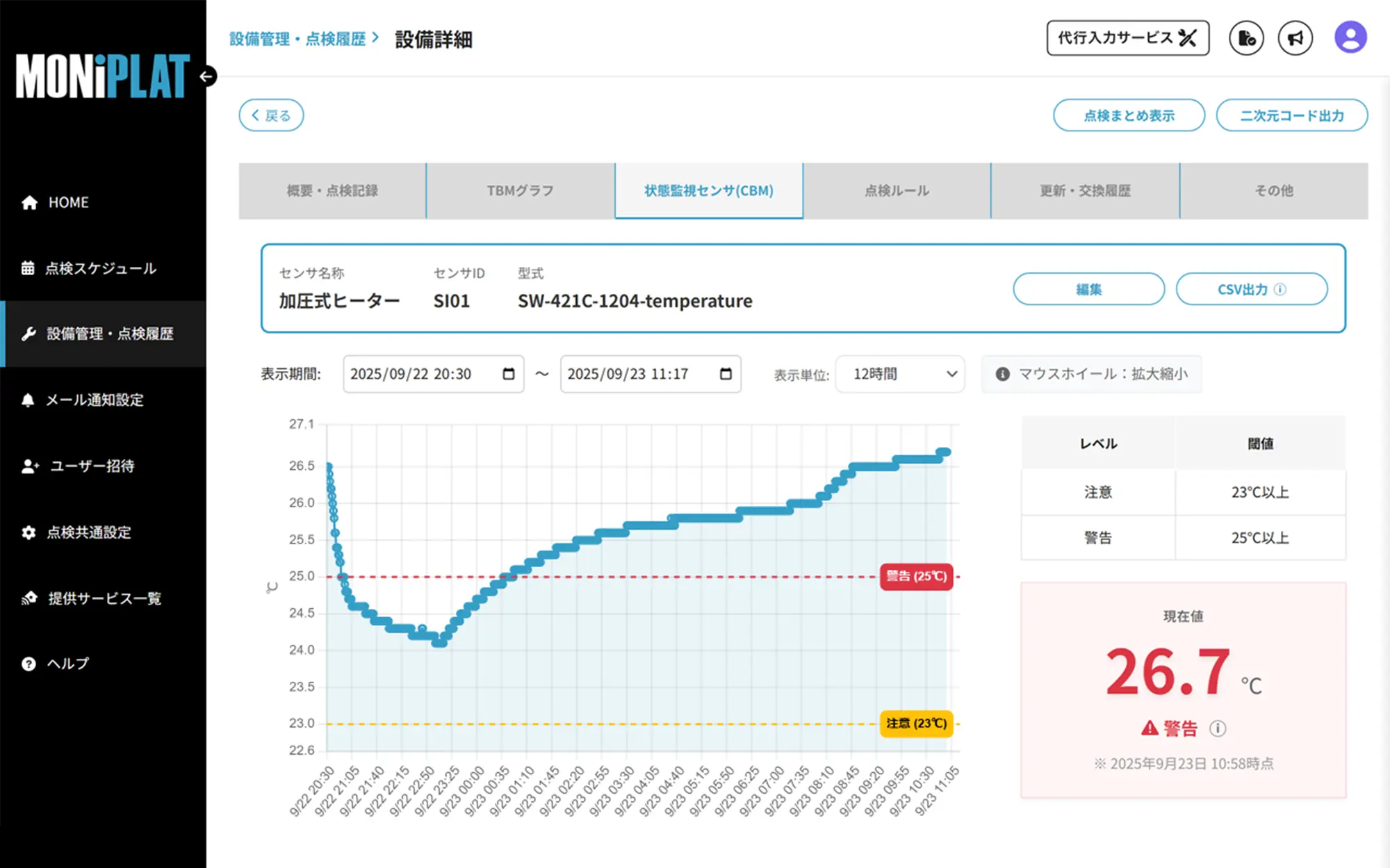 MONiPLAT 時系列グラフで状態把握